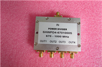 670-1000MHz 10W SMA RF 射频同轴4路 一分四功分器 频率可定制